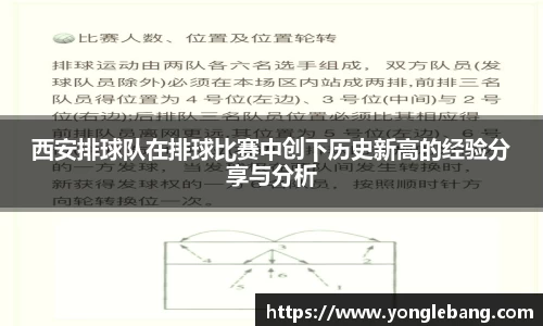 西安排球队在排球比赛中创下历史新高的经验分享与分析